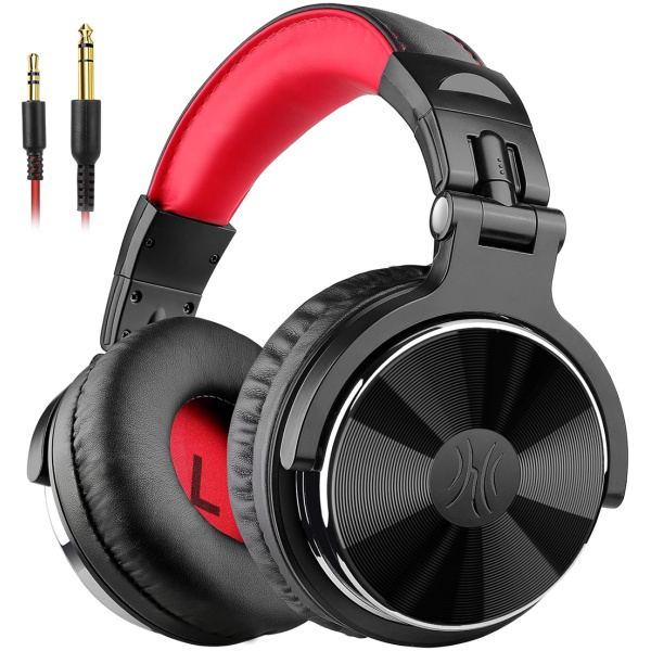 ONEODIO headset Studio Pro 10, 6.35mm & 3.5mm σύνδεση, Hi-Res, 50mm, μαύρο/κόκκινο