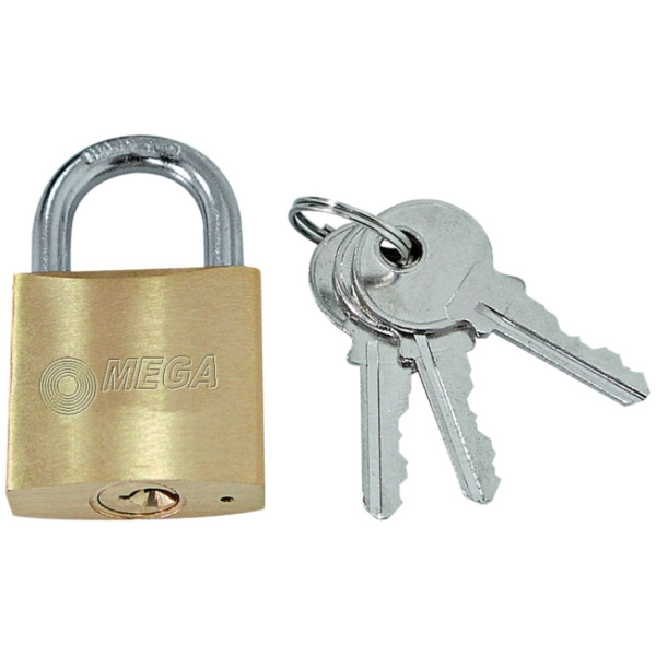 MEGA λουκέτο ασφαλείας 24263, 3x κλειδιά, μεταλλικό, 63mm