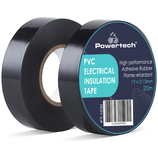 POWERTECH μονωτική ταινία υψηλής αντοχής PT-1030, 19mm, 20m, μαύρη