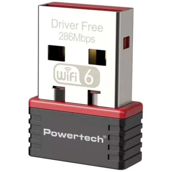 POWERTECH ασύρματος USB αντάπτορας δικτύου PT-1383, 300Mbps WiFi 6