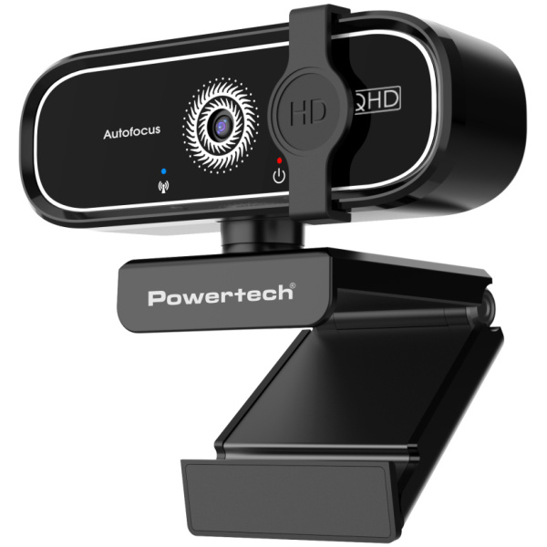 POWERTECH web camera PT-1427, 5MP, 2K QHD, αυτόματη εστίαση, 1.5m, μαύρη