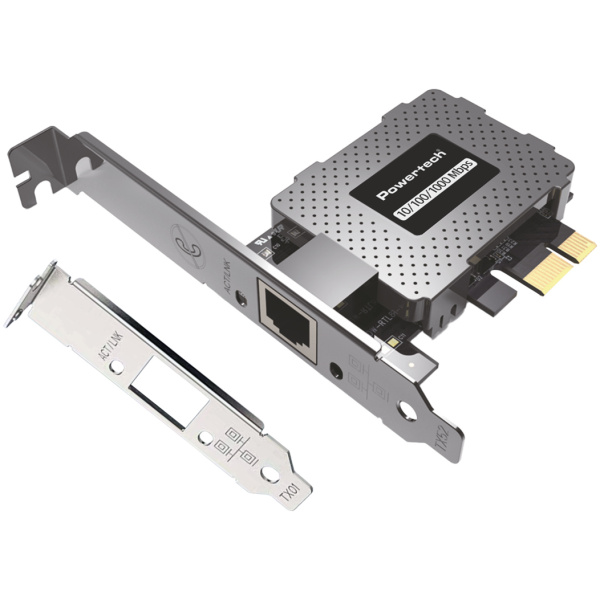 POWERTECH κάρτα επέκτασης δικτύου PCIe σε RJ45 PT-1453, 1000Mbps