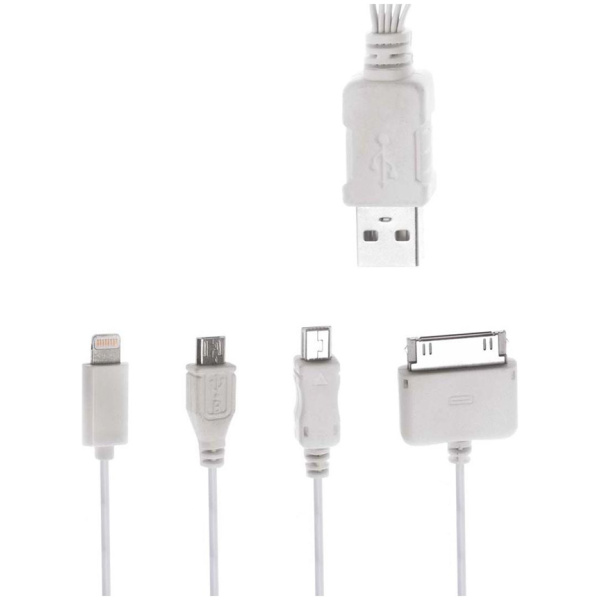 POWERTECH καλώδιο USB 4 in 1 PT-214, 1m, λευκό