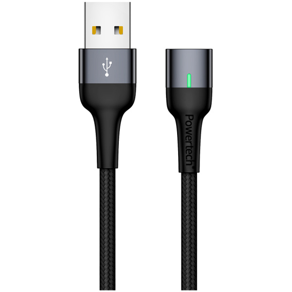 POWERTECH καλώδιο USB PT-757, μαγνητικό, 480Mbps, 1m, μαύρο