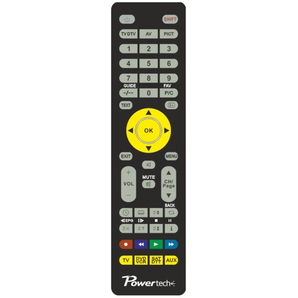 POWERTECH τηλεχειριστήριο PT-078, 4x συσκευές, προγραμματισμός μέσω Η/Υ
