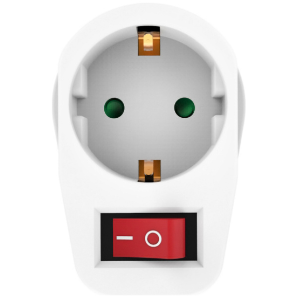 POWERTECH αντάπτορας ρεύματος PT-811, 1x schuko, 16A, λευκός