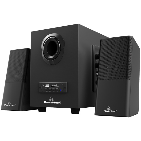 POWERTECH ηχεία Premium sound PT-846, 16W, USB/SD/FM/BT, remote, μαύρα