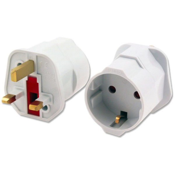 POWERTECH αντάπτορας ρεύματος PT-860 από UK σε German type, 13A, 10τμχ