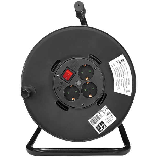 POWERTECH μπαλαντέζα με βάση PT-899, 3x schuko, 16A, 25m, μαύρη
