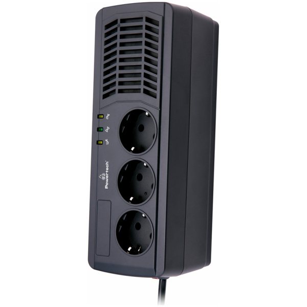 POWERTECH σταθεροποιητής ρεύματος PT-AVR1000I, 1000VA/500W, 3x schuko