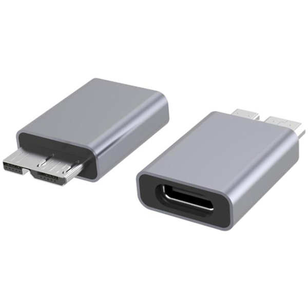 POWERTECH αντάπτορας USB 3.0 Micro B σε USB-C PTH-067, 5Gbps, γκρι