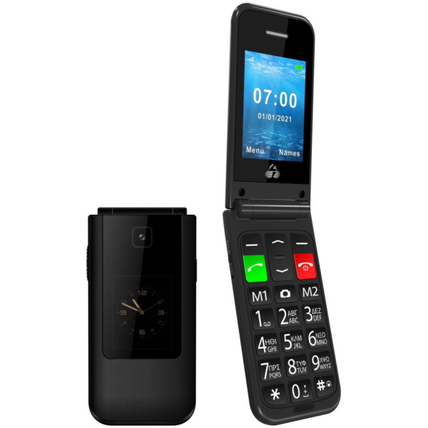 POWERTECH Κινητό Τηλέφωνο Sentry Dual II, 2 οθόνες, SOS Call, μαύρο