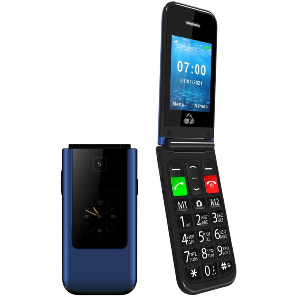 POWERTECH Κινητό Τηλέφωνο Sentry Dual II, 2 οθόνες, SOS Call, μπλε