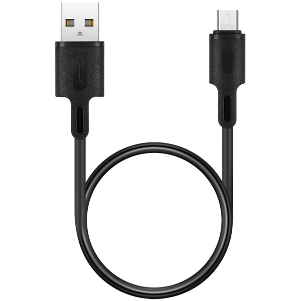 ROCKROSE καλώδιο USB σε Micro USB Beta AM Mini, 2.4A, 30cm, μαύρο