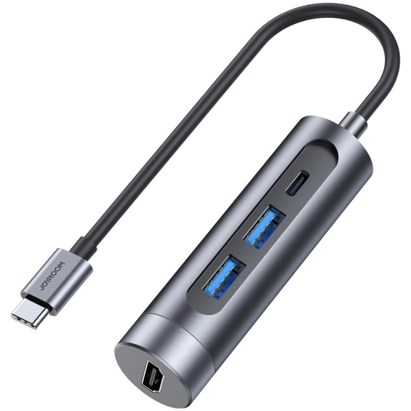 JOYROOM docking station S-H113-DG, 4 θυρών, USB-C, 100W PD, 4K, γκρι