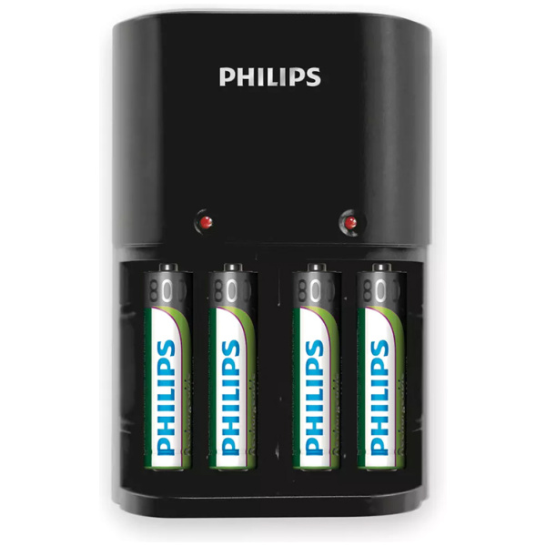 PHILIPS φορτιστής μπαταριών AA & AΑΑ NiMH SCB1450NB με 4x AAA, μαύρος