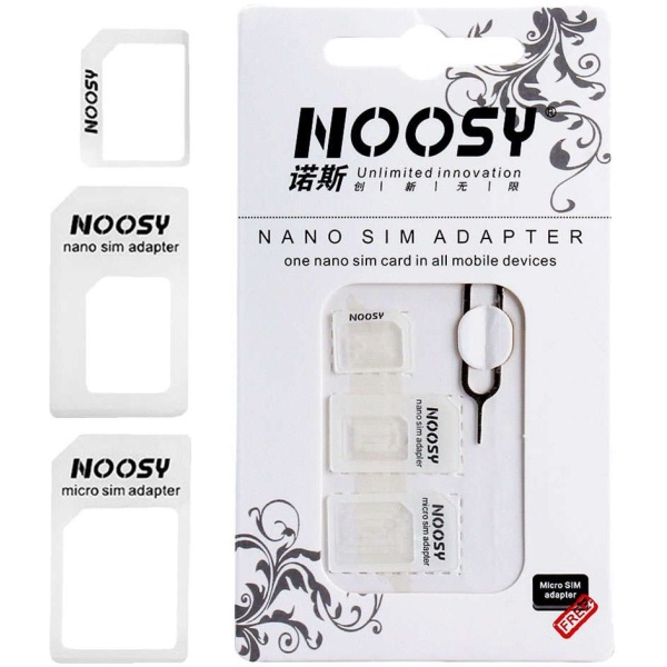 NOOSY Nano SIM & Micro SIM Adapter Set, λευκό