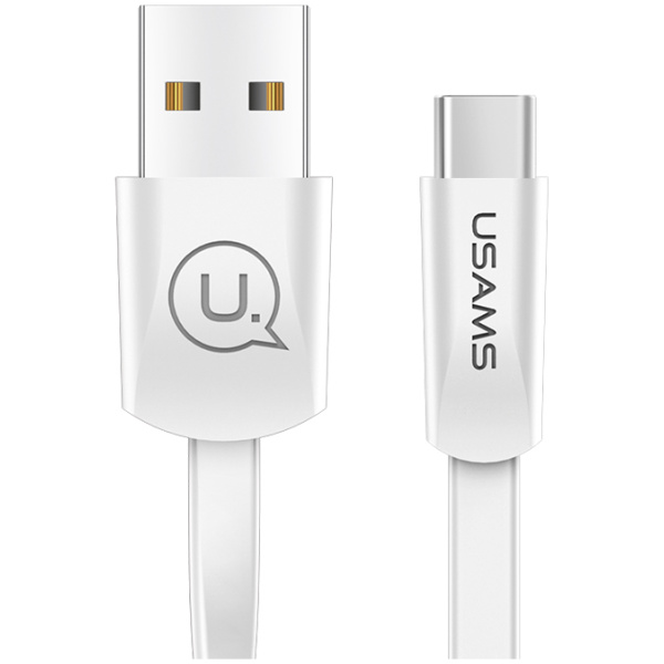 USAMS Καλώδιο USB σε USB-C US-SJ200, 2A, 1.2m, λευκό