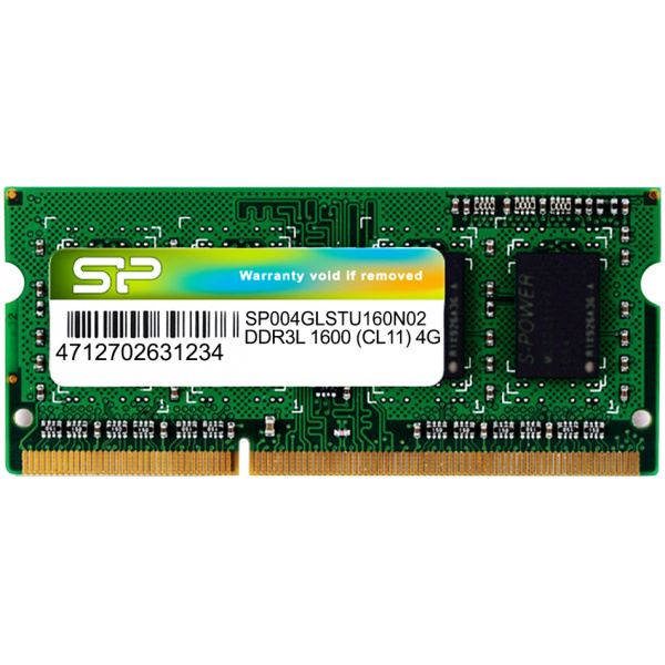 SILICON POWER Μνήμη DDR3L SODimm , 4GB, 1600MHz, PC3L-12800, CL11, 1.35v