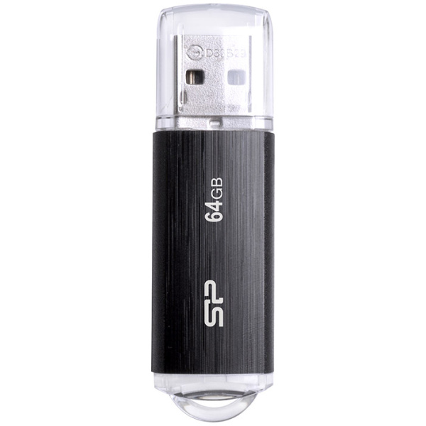 SILICON POWER USB Flash Drive Ultima U02, 64GB, USB 2.0, μαύρο