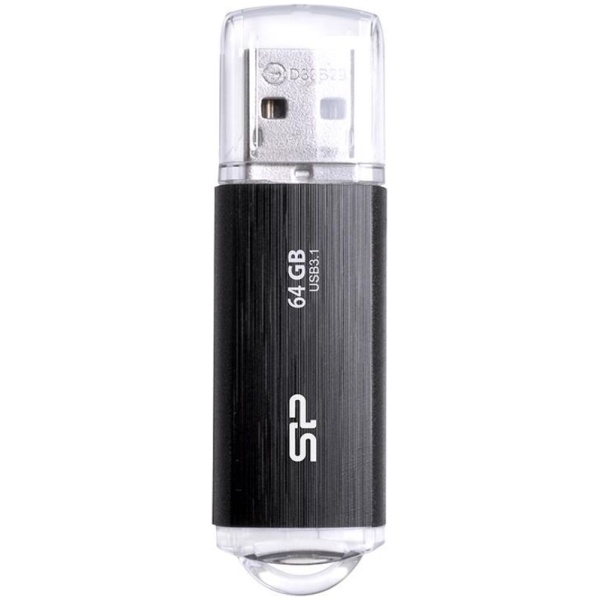 SILICON POWER USB Flash Drive Blaze B02, 64GB, USB 3.2, μαύρο