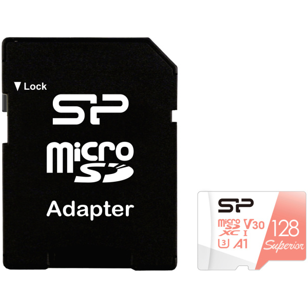 SILICON POWER κάρτα μνήμης microSDXC Superior, 128GB, C10 UHS-I U3 A1 V30