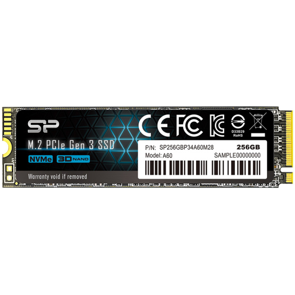 SILICON POWER SSD PCIe Gen3x4 P34A60 M.2 2280, 256GB, 2.200-1.600MB/s