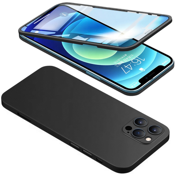 POWERTECH θήκη & tempered glass 2.5D TGC-0003, iPhone 12 Pro Max, μαύρη