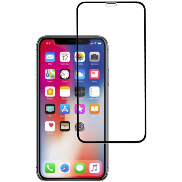 POWERTECH Tempered Glass 5D, Full Glue, για iPhone XR, μαύρο