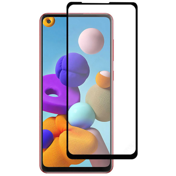 POWERTECH Tempered Glass 5D, full glue, για Samsung A21s & A21, μαύρο