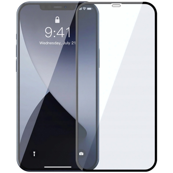 POWERTECH Tempered Glass 5D, full glue, iPhone 12 Pro Max, μαύρο