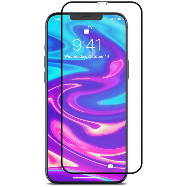 POWERTECH Tempered Glass 5D, full glue, iPhone 12 mini, μαύρο