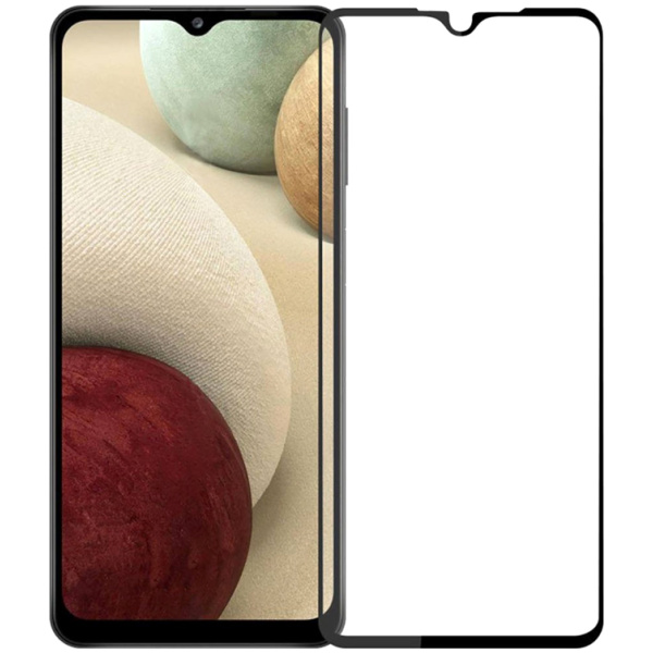 POWERTECH tempered glass 5D, full glue, Samsung A12 2021, μαύρο