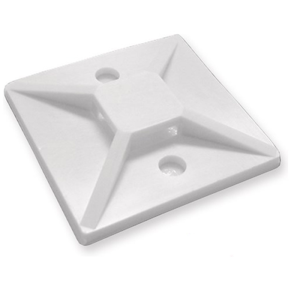 POWERTECH αυτοκόλλητη βάση δεματικών TIES-004, 30x30mm, 50τμχ, λευκό