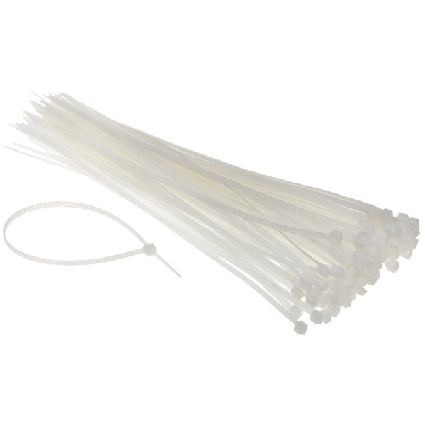 POWERTECH Δεματικά καλωδίων TIES-007, 200x3.6mm, λευκό, 100τμχ