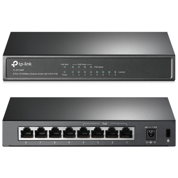 TP-LINK Desktop Switch TL-SF1008P 8 Θυρών, με 4-port POE, Ver. 6.0