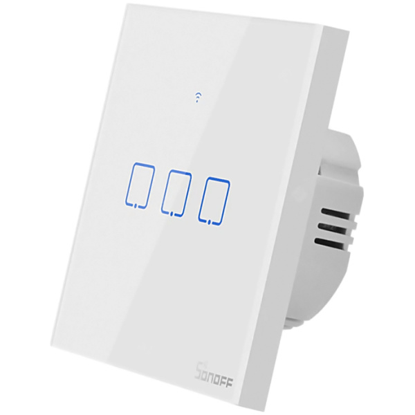 SONOFF smart διακόπτης ΤΧ-T2EU3C, αφής, Wi-Fi, τριπλός, λευκός