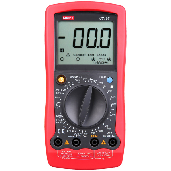 UNI-T ψηφιακό πολύμετρο αυτοκινήτων UT107, RPM/Dwell, test μπαταρίας