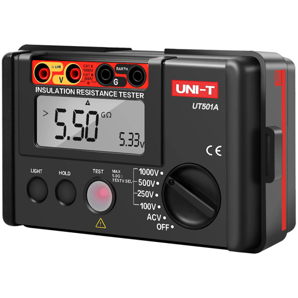 UNI-T Tester μόνωσης UT501A, 100V/250V/500V/1000V