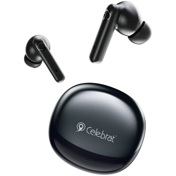 CELEBRAT earphones με θήκη φόρτισης W71, True Wireless, 10mm, 30/200mAh, μαύρα
