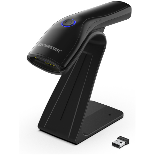 GTCODESTAR barcode scanner X-9200L με βάση, 1D & 2D, ενσύρματο & ασύρματο, Bluetooth, 800mAh, μαύρο