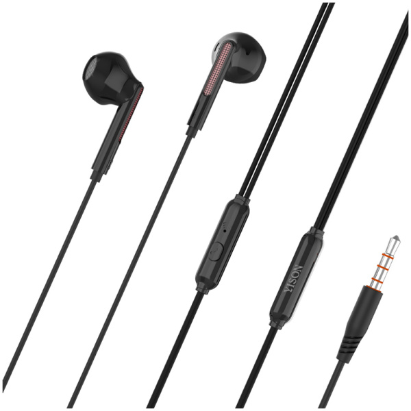 YISON earphones με μικρόφωνο X4, 3.5mm σύνδεση, Φ14mm, 1.2m, μαύρα