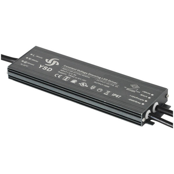 YSD τροφοδοτικό DC 100WUGF-12, 12VDC, 100W, 8.3A, IP67, dimmable