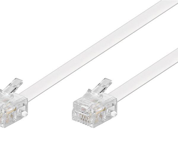 GOOBAY καλώδιο τηλεφώνου 93063, RJ11 6P4C, CCA, 10m, λευκό
