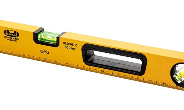 DELI αλφάδι DL290500 με 3 μάτια & χάρακα, μαγνητικό, 50cm