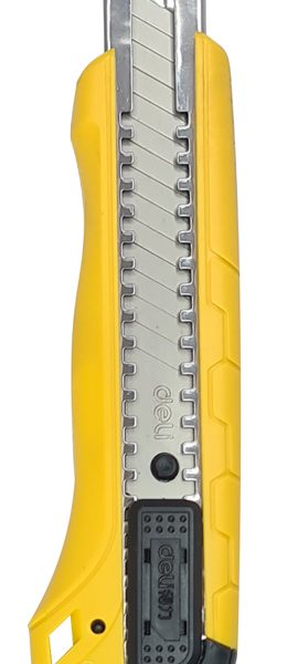 DELI πλαστικό κοπίδι με ασφάλεια DL003, 18mm, κίτρινο