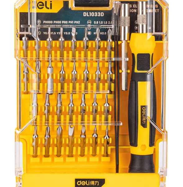 DELI σετ κατσαβίδια ακριβείας DL1033D, αντιολισθητική λαβή, Cr-V, 33τμχ