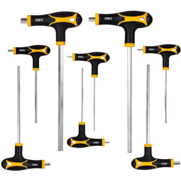 DELI σετ κλειδιά Allen DL233108, τύπου Ταφ, 2-10mm, Cr-V, 8τμχ