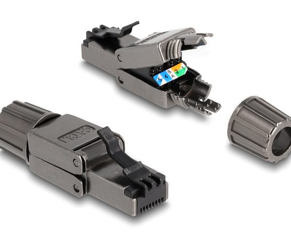 DELOCK βύσμα RJ45 CAT 8.1 STP 86514, tool-free, γκρι