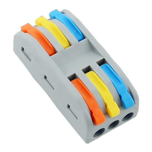 POWERTECH κλέμα σύνδεσης καλωδίων HUH-0091, 3 θέσεων, 0.08mm-4mm², 10τμχ